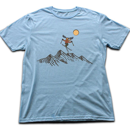Mountain Moose T-shirt - Light Blue