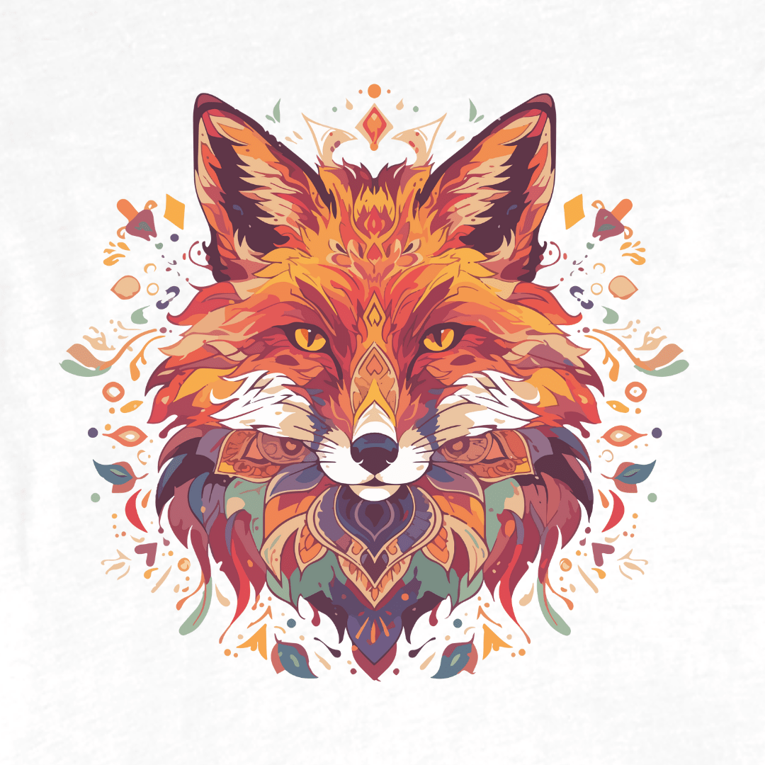 Colorfull fox Mandala Graphic T-shirt