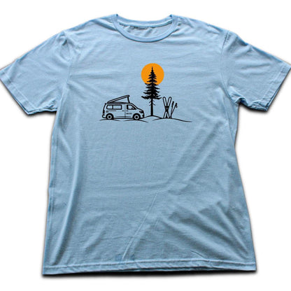 Van And Ski Spot T-shirt - Light Blue