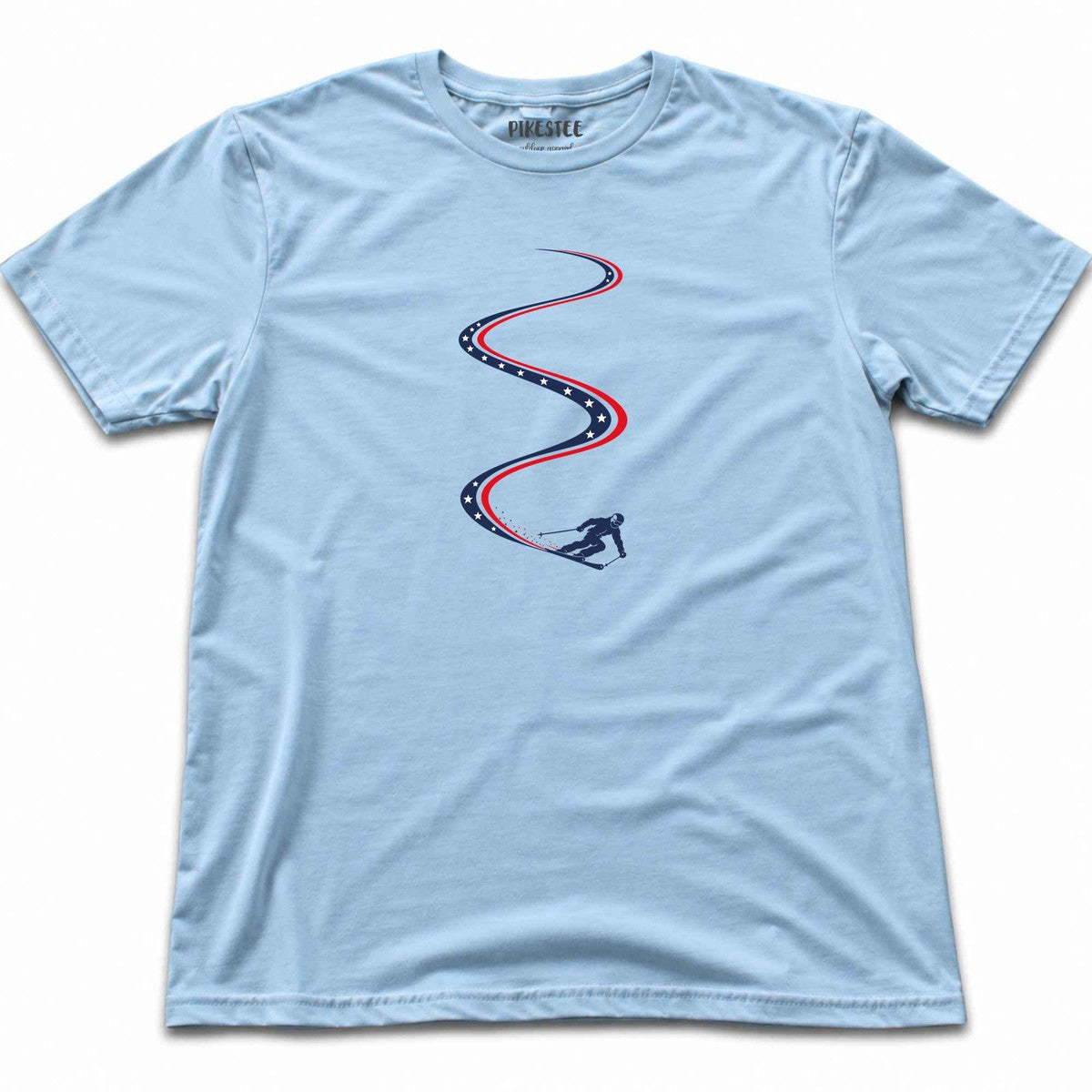 Ski Slalom Usa T-shirt - Light Blue