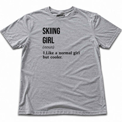 Ski Girl Definition T-shirt - Sport Grey