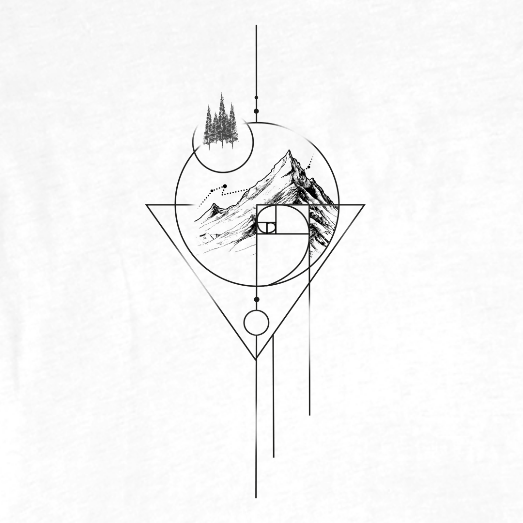 "Geometric Art Mountain design" T-shirt