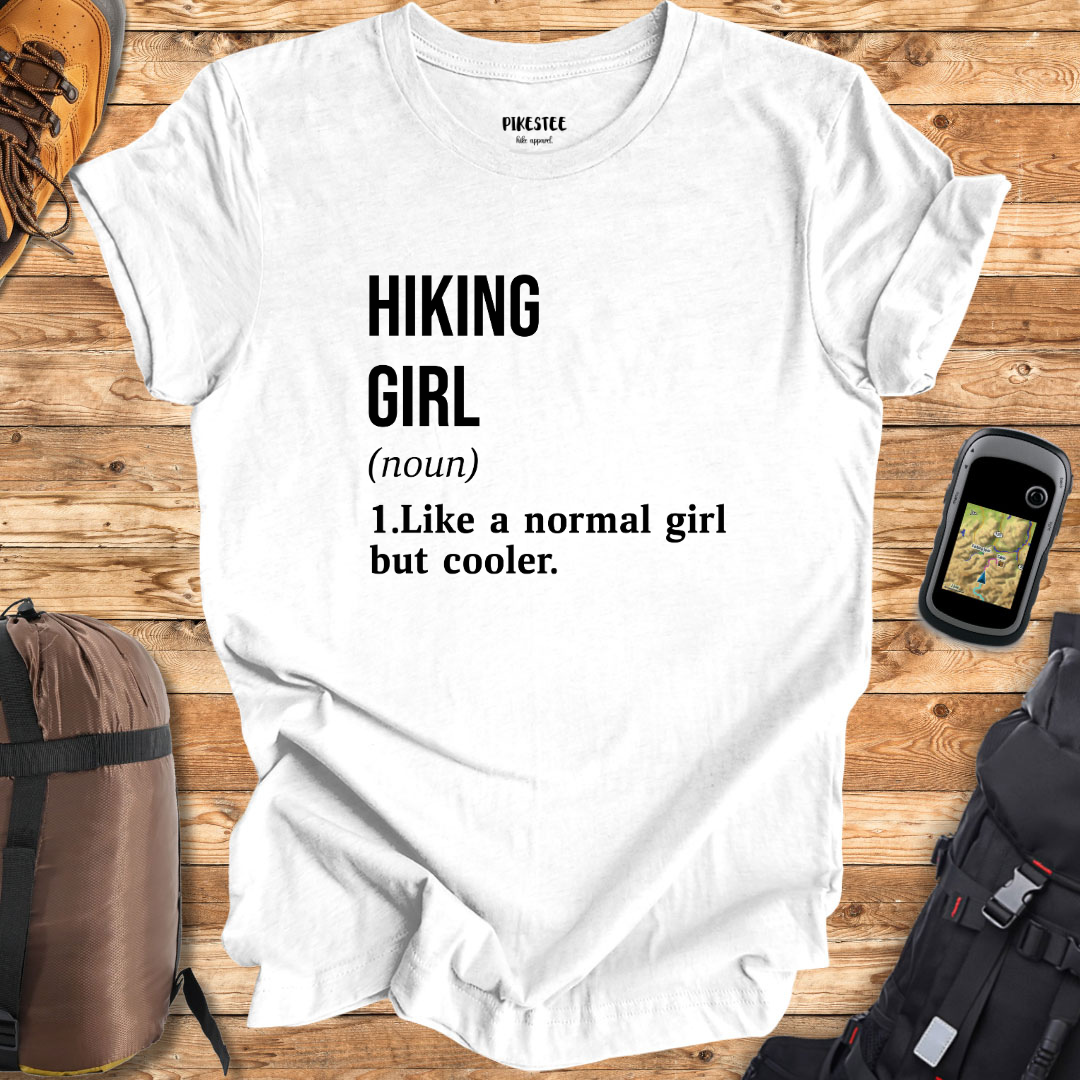 "Hiking Girl" Black graphic T-shirt