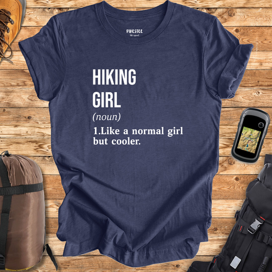 "Hiking Girl" Black graphic T-shirt