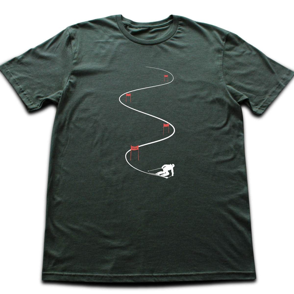 Ski Slalom Flags T-shirt - Military Green