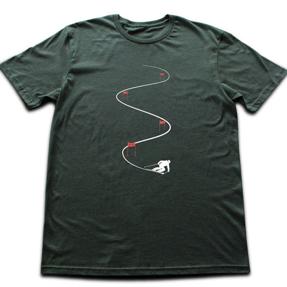 Ski Slalom Flags T-shirt - Military Green