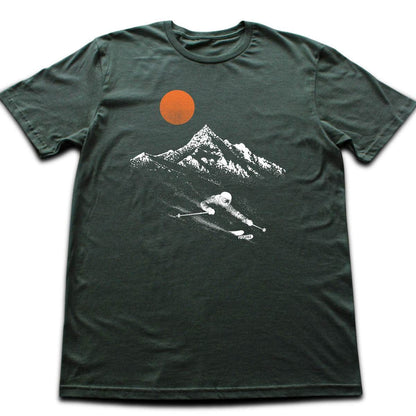 Ski Flow Landscape T-shirt - Military Green