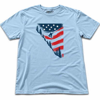 Snowboard Jump U S A T-shirt - Light Blue
