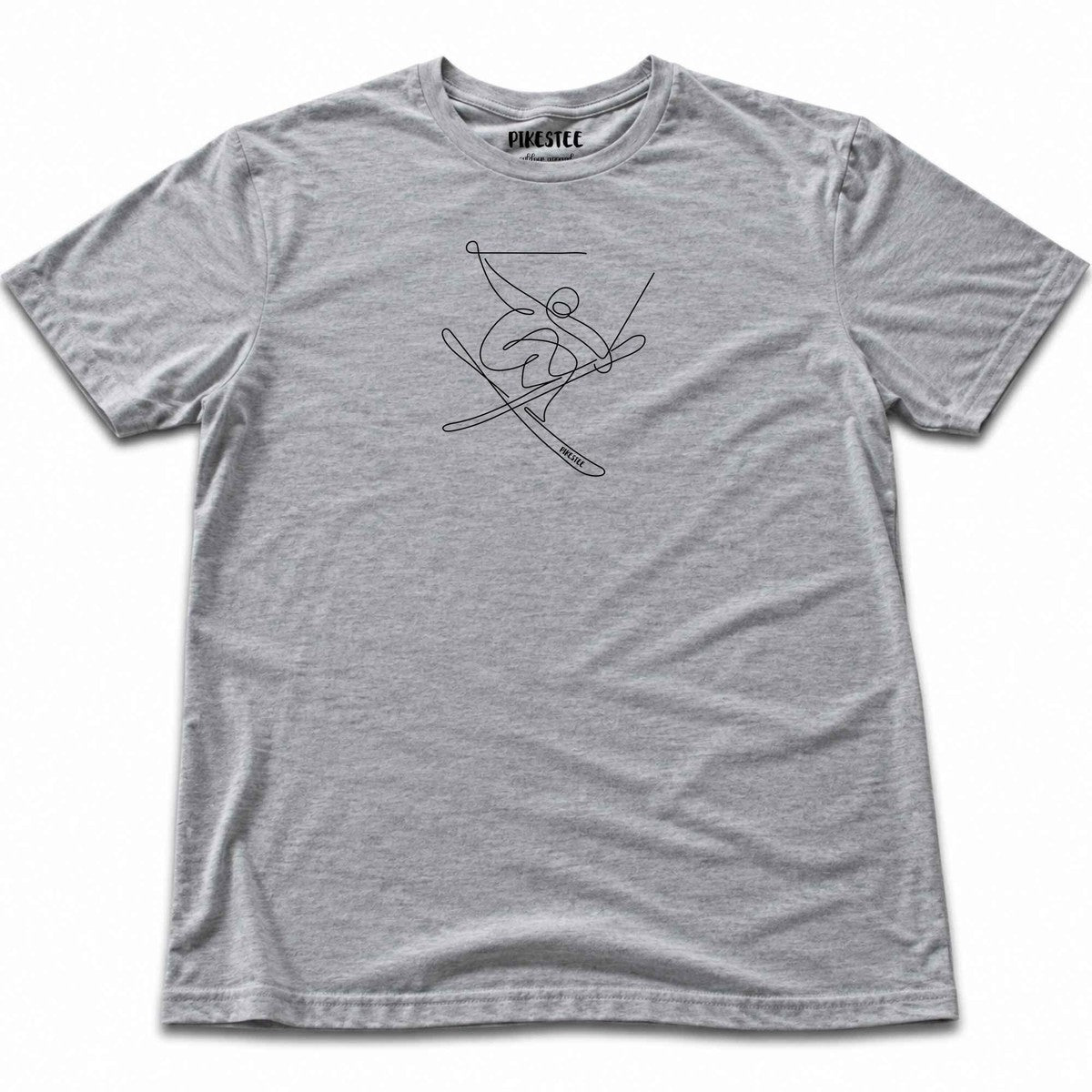 Ski Jump Line Art T-shirt - Sport Grey