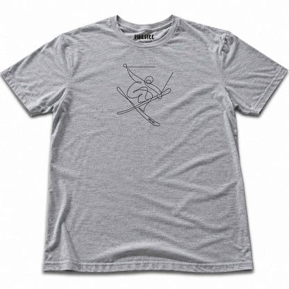 Ski Jump Line Art T-shirt - Sport Grey