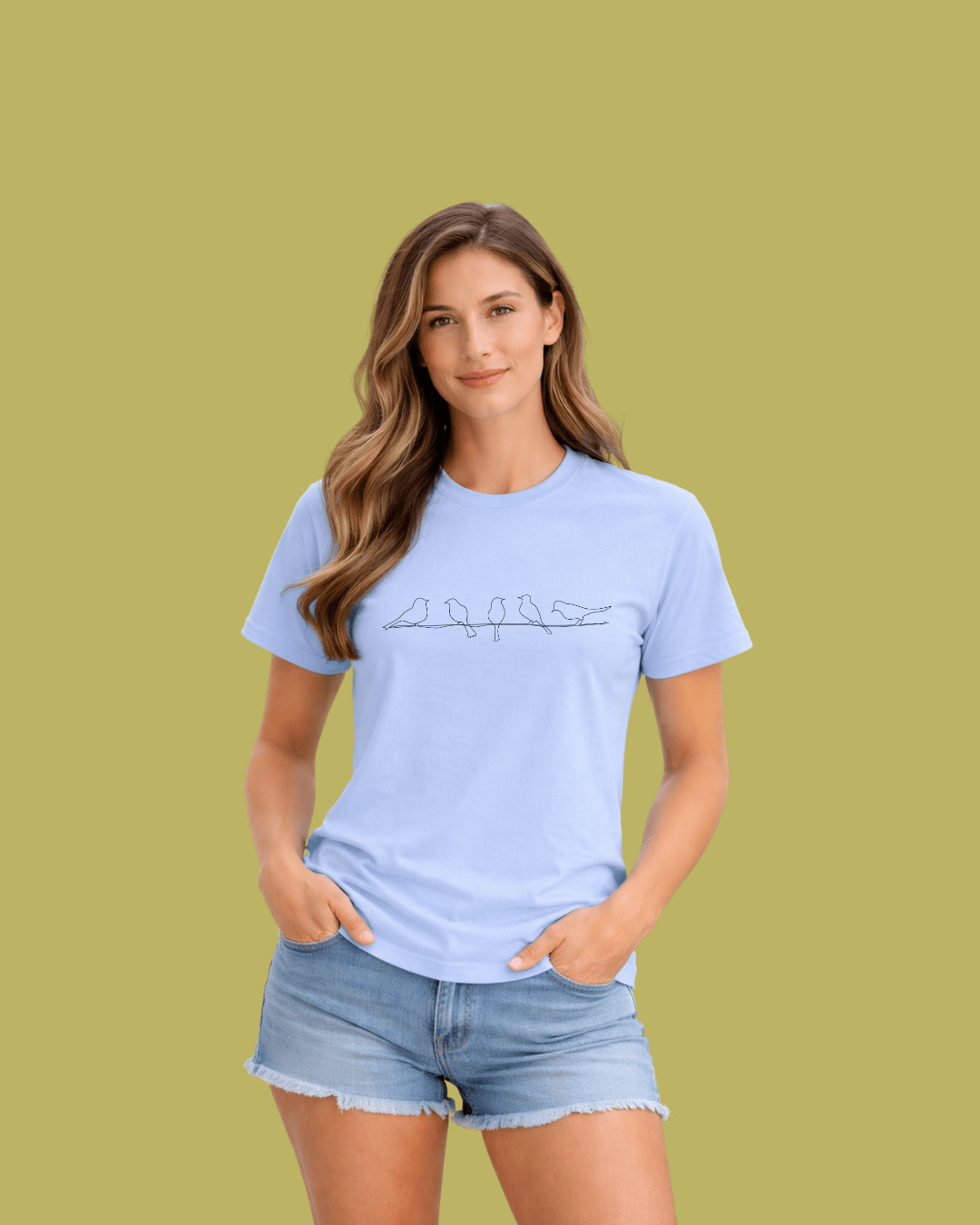 Birds line Line Art T-shirt