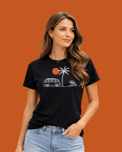 Surf Van And Wave T-shirt