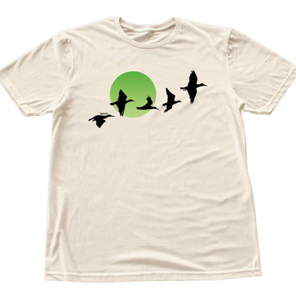 Migratory Birds Green Sun T-shirt