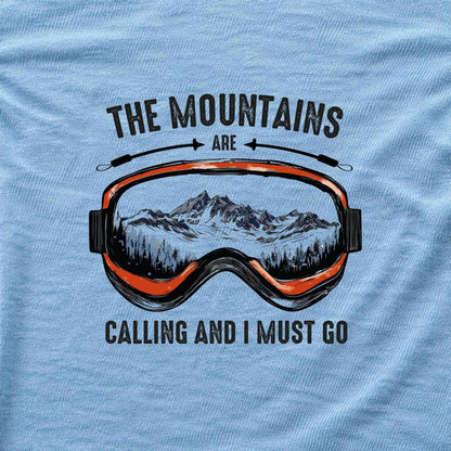The Mountains are Calling Mask T-shirt - Light Blue - hero