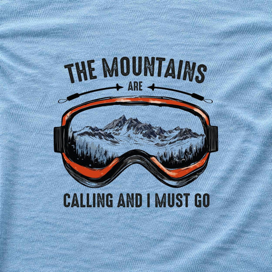 The Mountains are Calling Mask T-shirt - Light Blue - hero