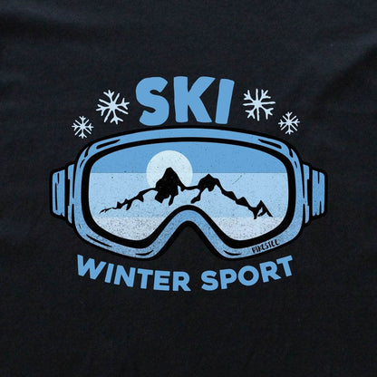 Ski Mask Winter Sports T-shirt - Black