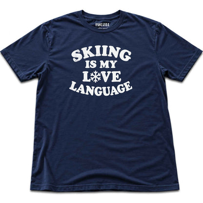 Skiing Love T-shirt - Heather Navy
