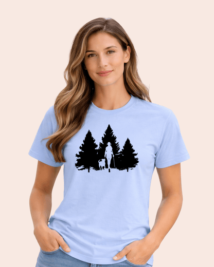 "Never Hike Alone Silhouette" graphic T-shirt