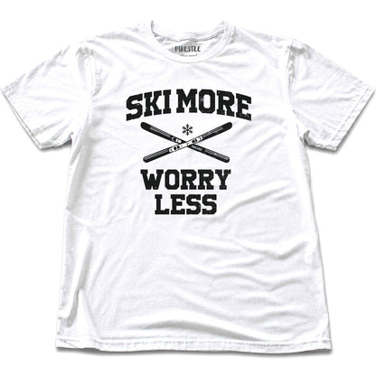 Ski More Worry Less T-shirt - White