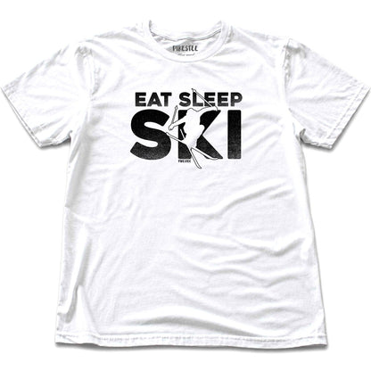 Eat Sleep Ski T-shirt - White