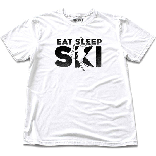 Eat Sleep Ski T-shirt - White