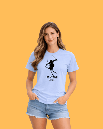 I Do My Own Stunts Ski T-shirt