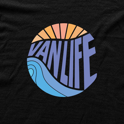 Van Life Round T-shirt - Black - hero