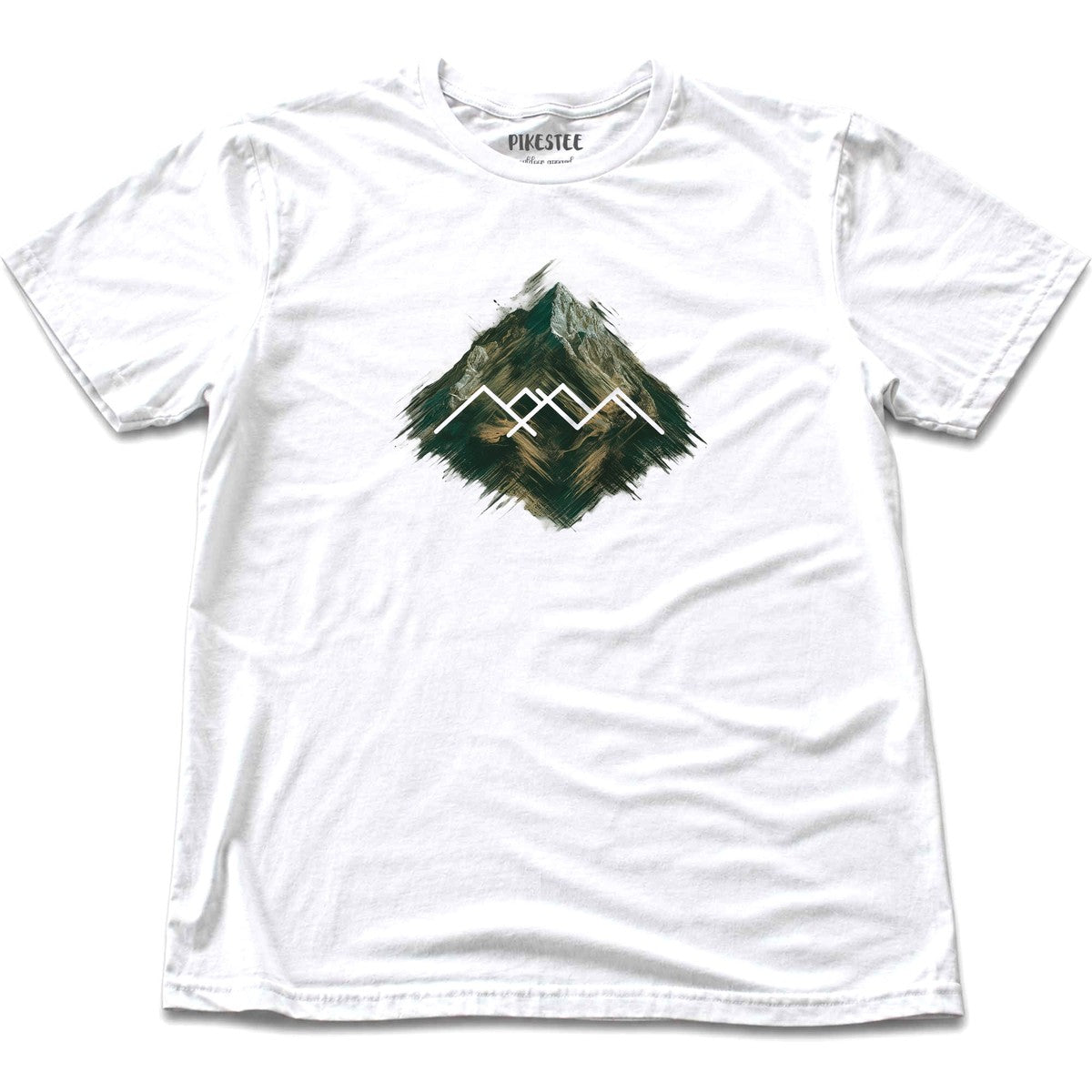 "Mountain Glitch" graphic T-shirt - White