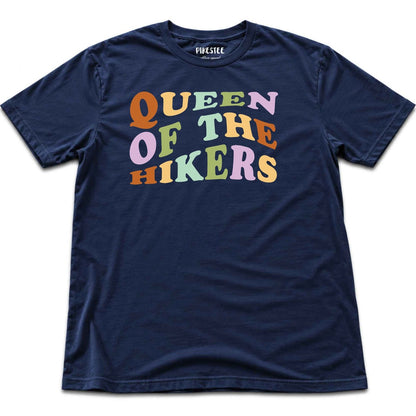 "Queen Of The Hikers" graphic T-shirt - Heather Navy