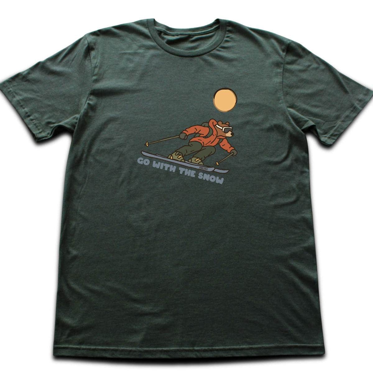 Go With The Snow Bear T-shirt - Military Green