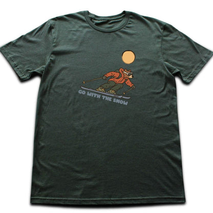 Go With The Snow Bear T-shirt - Military Green
