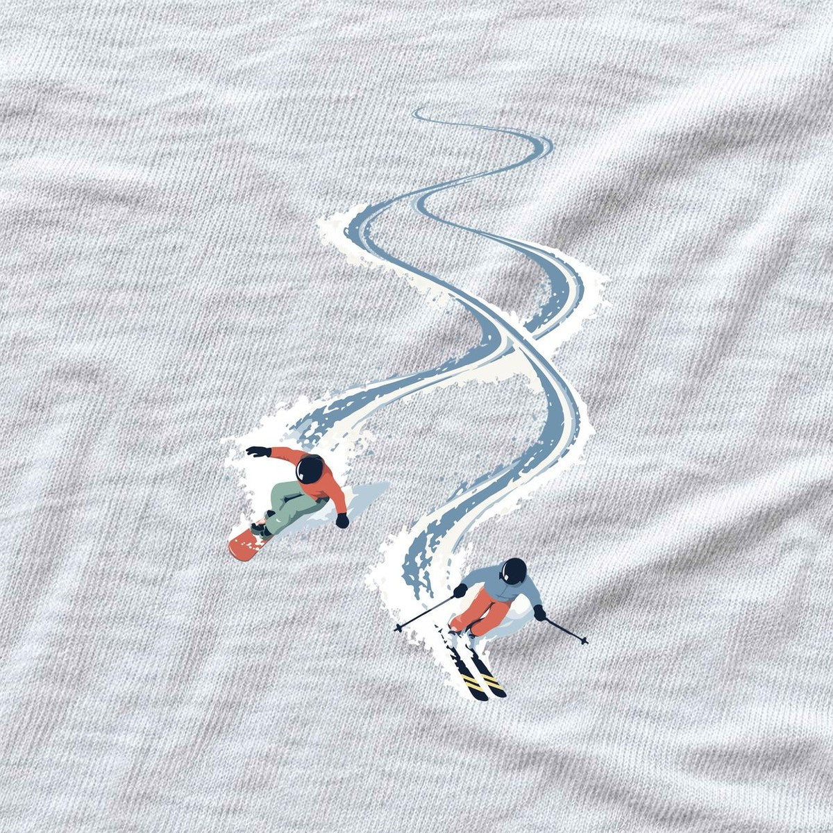 Snowboard Ski Slaloms T-shirt - White - hero