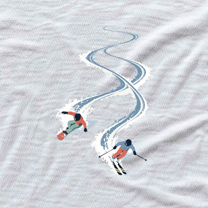 Snowboard Ski Slaloms T-shirt - White - hero