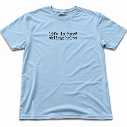 Skiiing Helps T-shirt - Light Blue