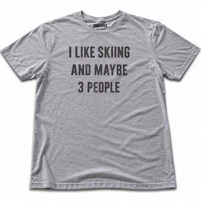 Ilike Skiing Typo T-shirt - Sport Grey