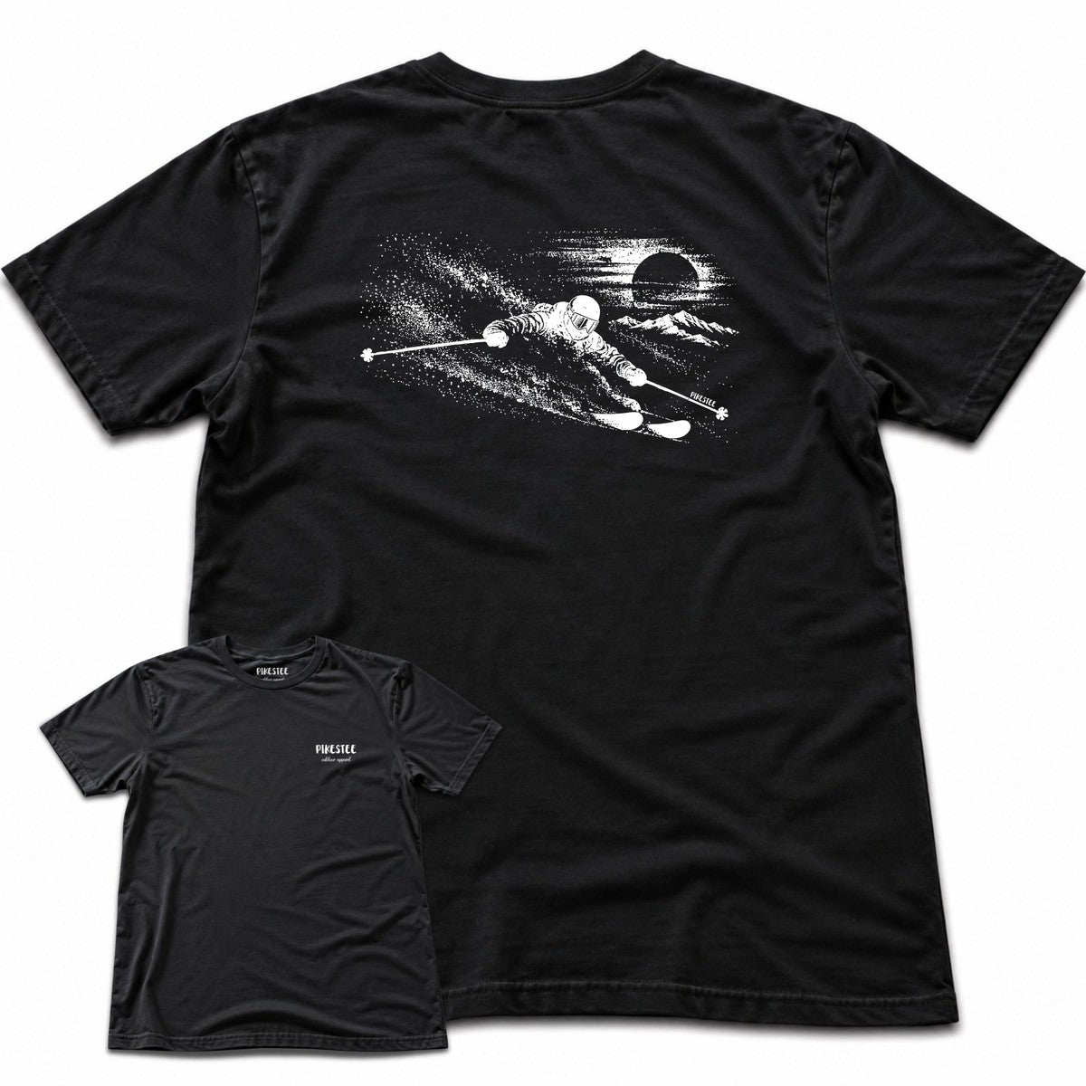 Sun Ski Flow Back Print T-shirt - Black