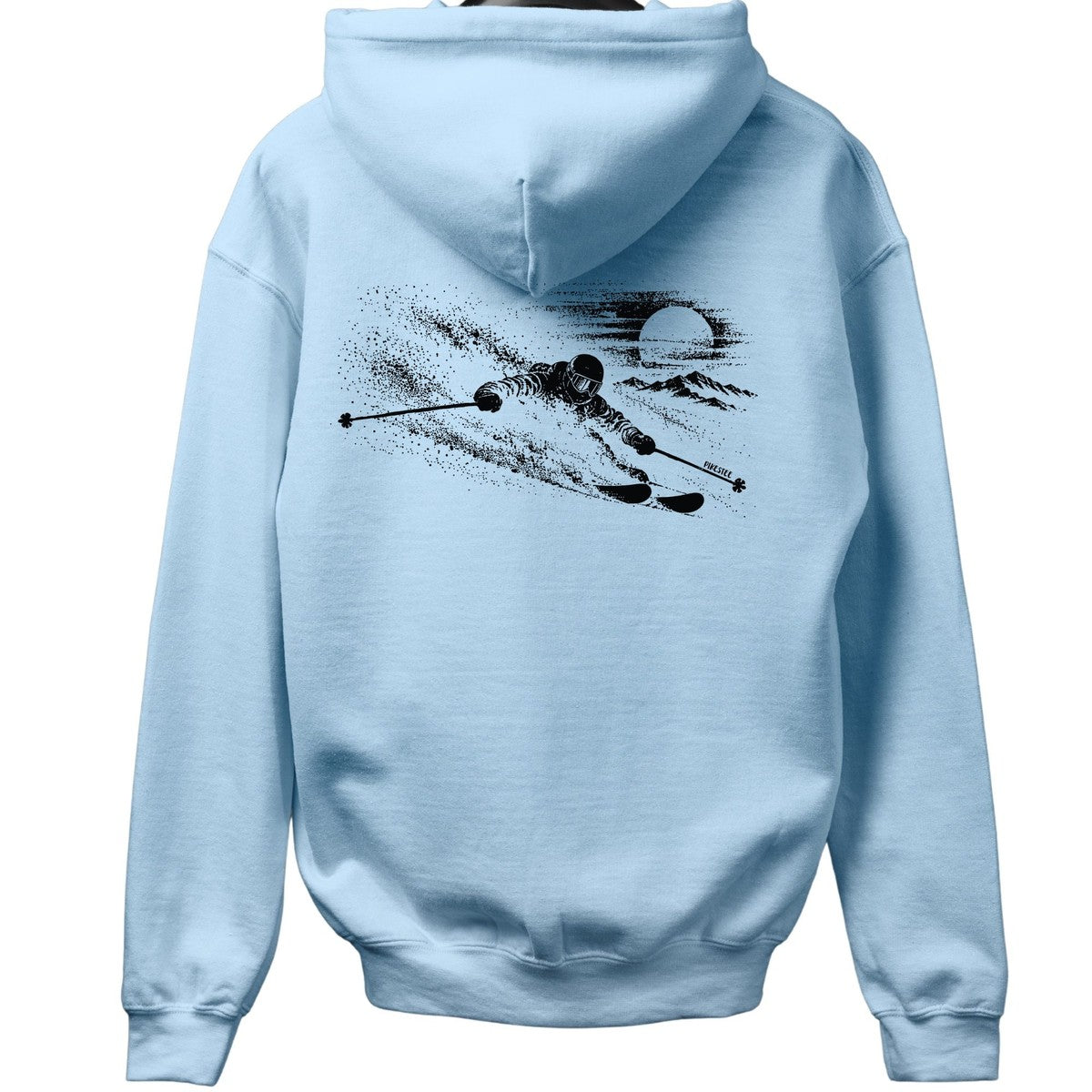 Sun Ski Flow Back-Print Hoodie - Light Blue