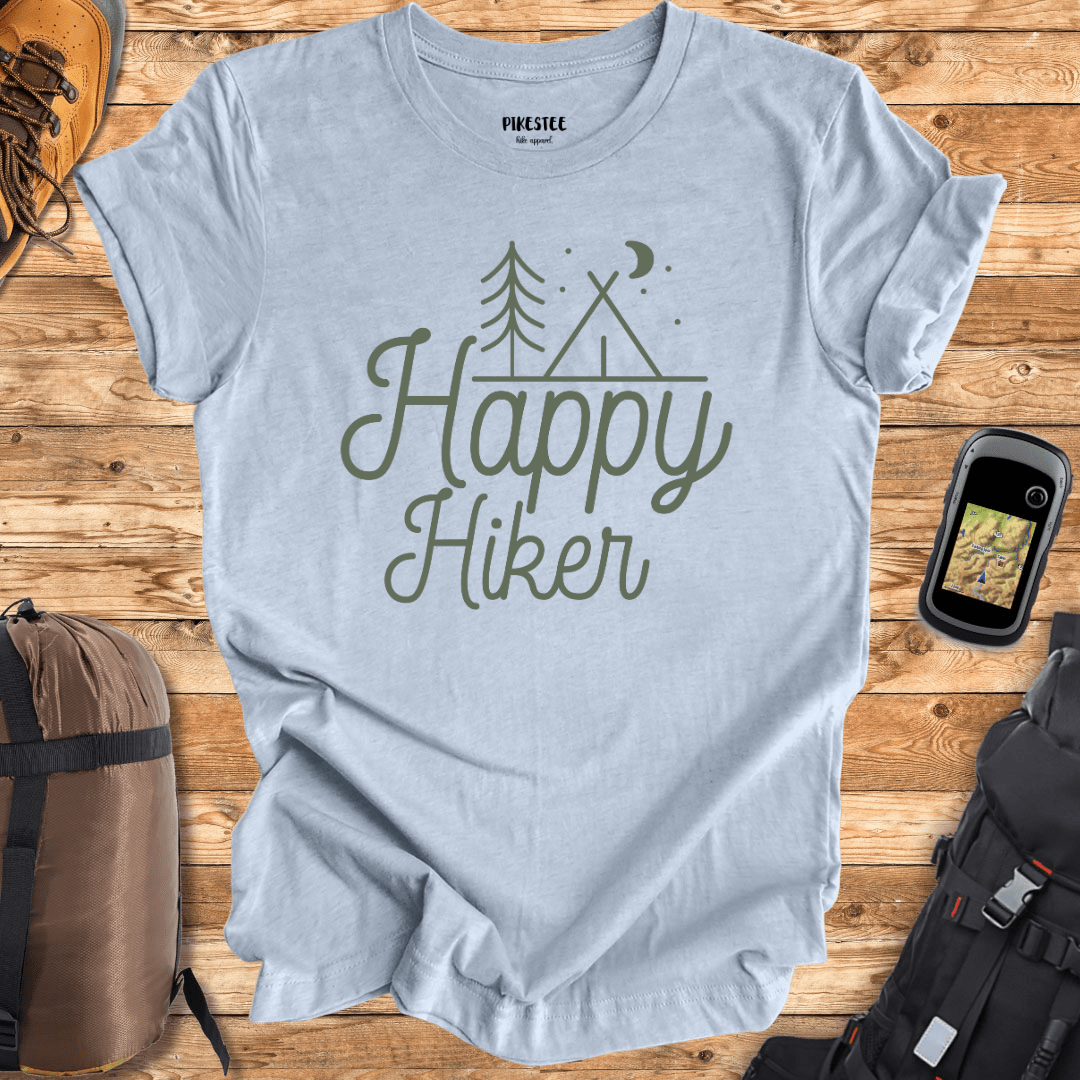 "Happy Hiker" graphic T-shirt