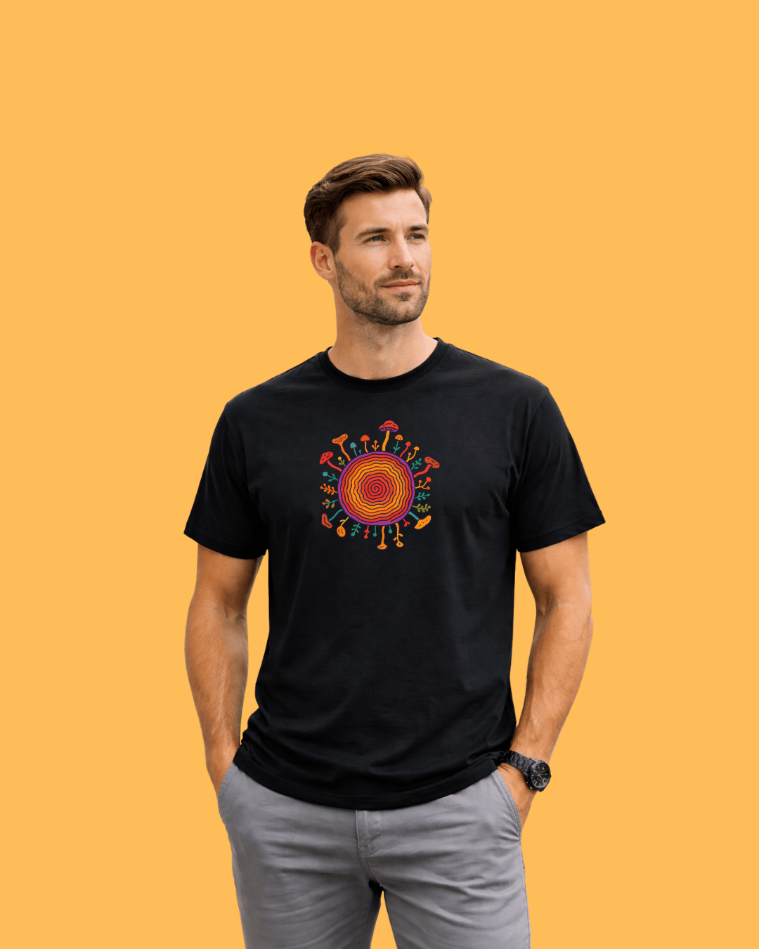 ColorFull Trunk and Mushrooms T-shirt