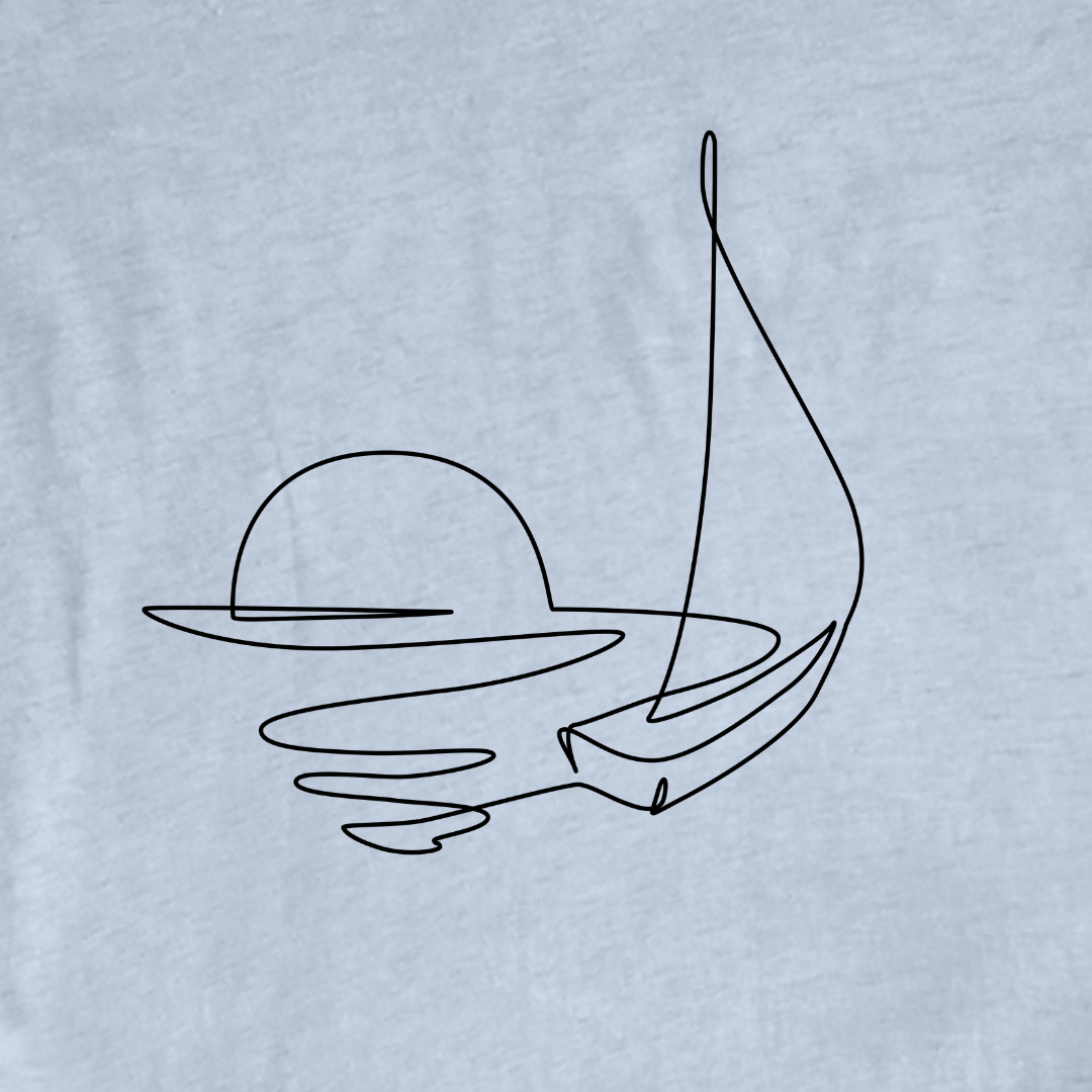 Sea Horizon Line Art T-shirt