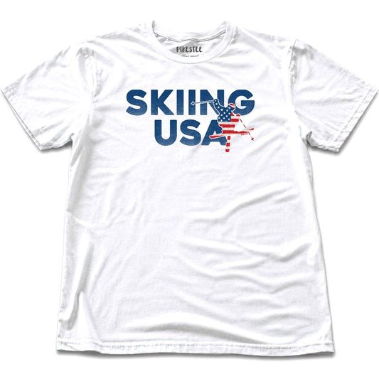 Skiing Usa T-shirt - White