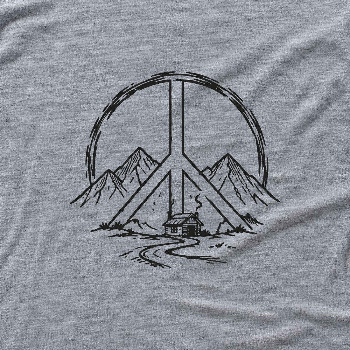 Peace Sign Cabin T-shirt - Sport Grey - hero