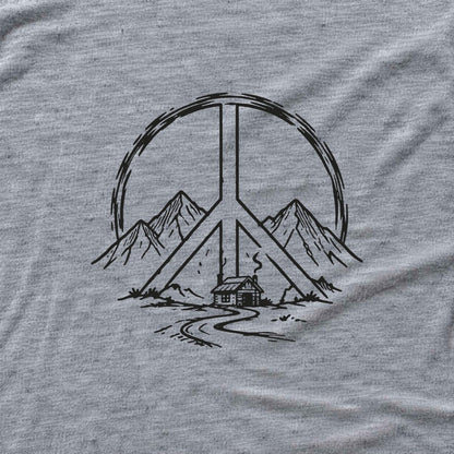 Peace Sign Cabin T-shirt - Sport Grey - hero