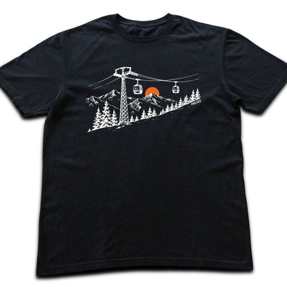 Handdrawn Telecabin T-shirt - Black