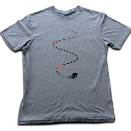 Ski Slalom Flags T-shirt - Sport Grey