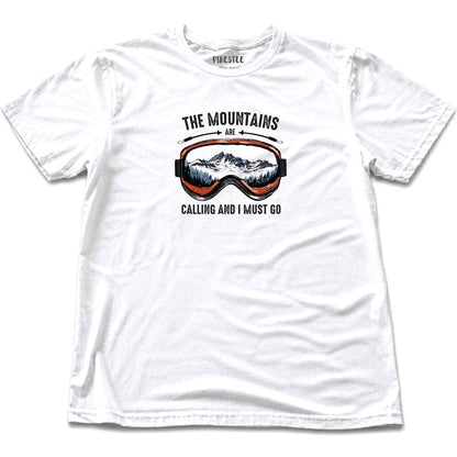 The Mountains are Calling Mask T-shirt - White
