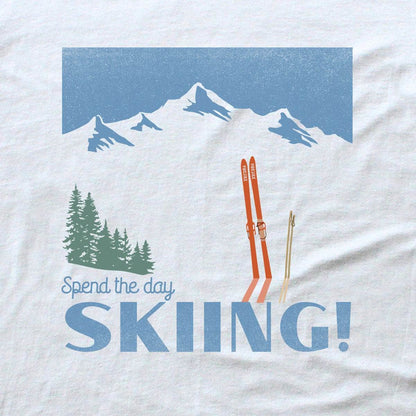 Spend The Day Skiing T-shirt - White