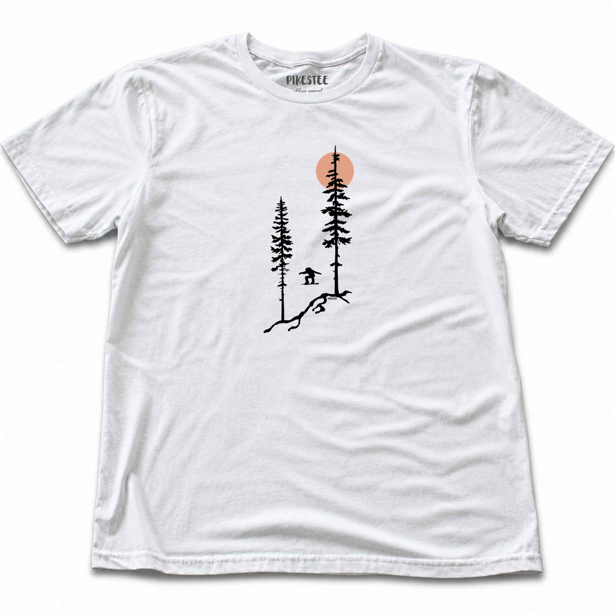 Snowboard Jump Trees T-shirt - White