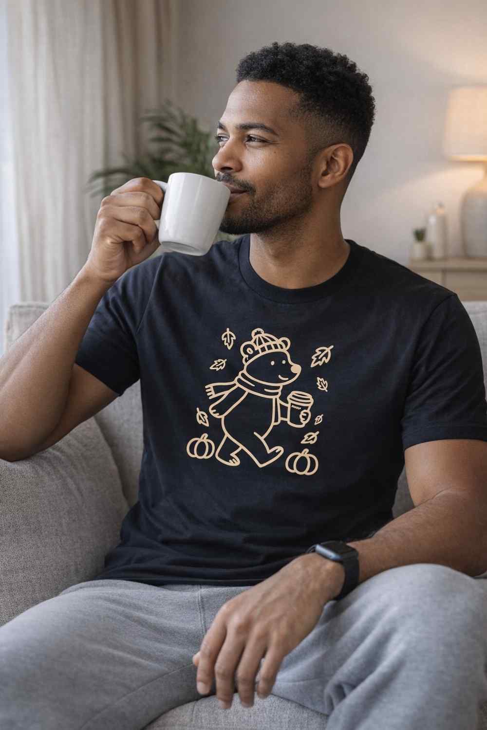 Autumn Coffee Bear T-shirt