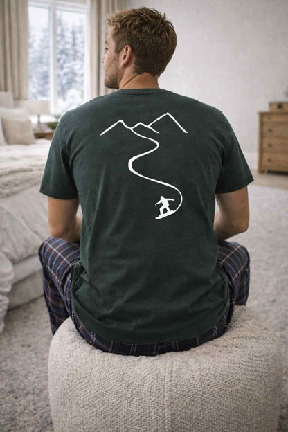 Back Print Snowboard Path T-shirt